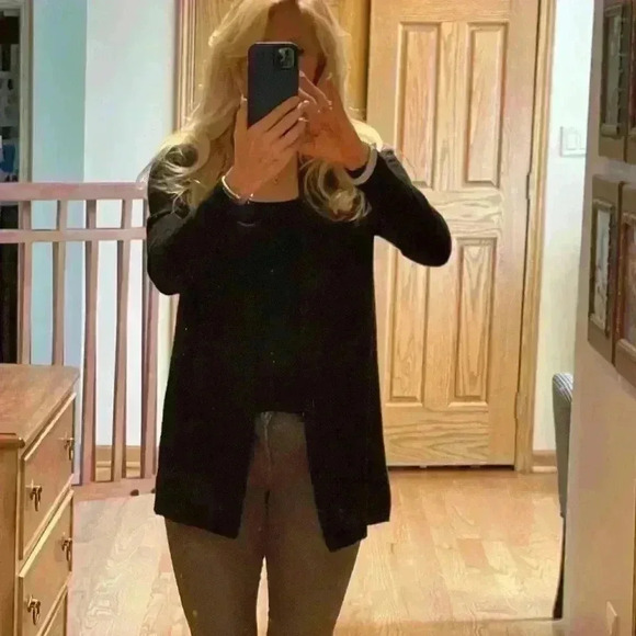 Extra Small Black Nordstrom Brand 100% Cashmere Duster - Picture 4 of 7